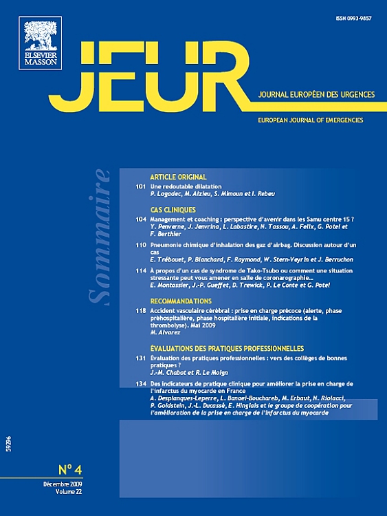 Go to journal home page - Journal Européen des Urgences